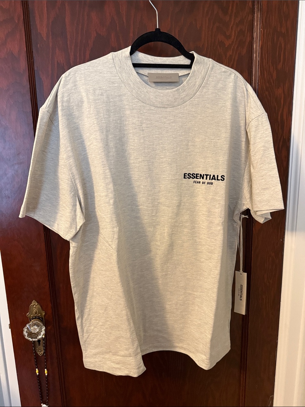 Essentials Short Sleeve Tee in grey with Black Logo